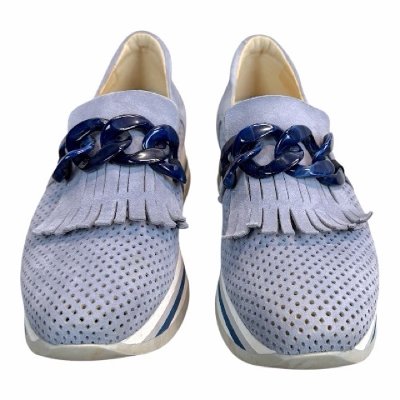 Softwaves Cadie Slip On Platform Loafers Blue Suede Comfort Shoes 37.5 - Picture 6 of 13